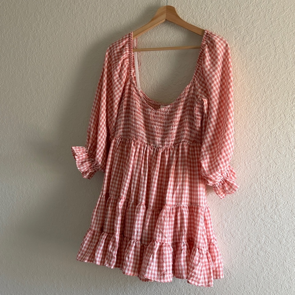 Red Dress Boutique Pink Gingham Long Sleeve Dress